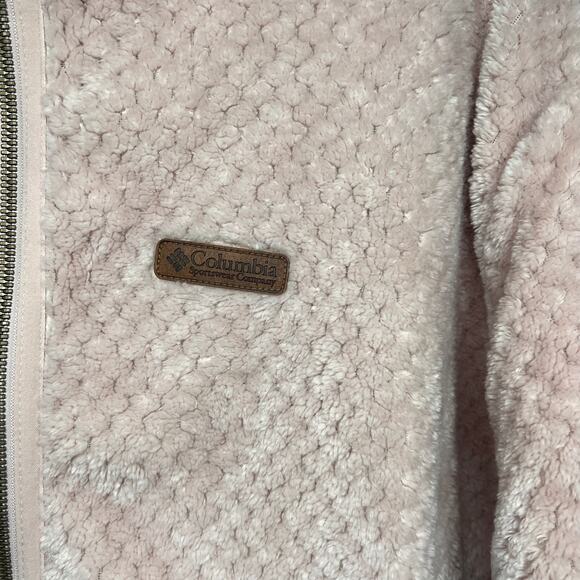 Columbia Fire Side Sherpa Full Zip Pink Fleece Jacket Women's XXL Fuzzy Soft - Picture 3 of 10